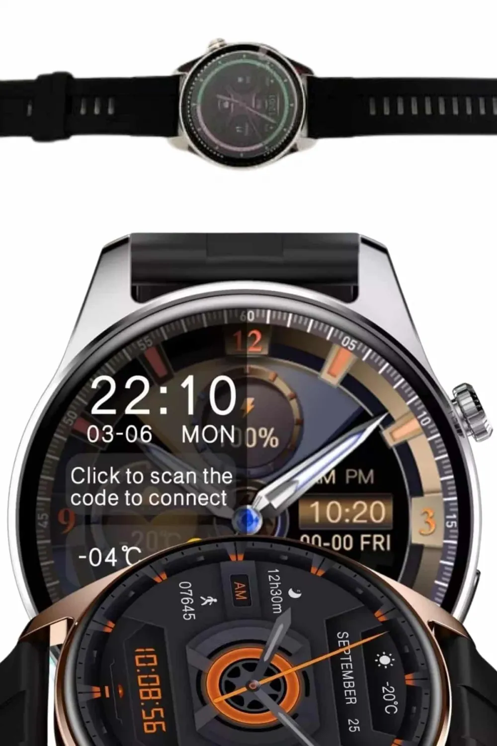 Yuvarlak Kasa 46mm Akıllı Saat Android Ve Ios Uyumlu Uyku Ve Sağlık Takibi