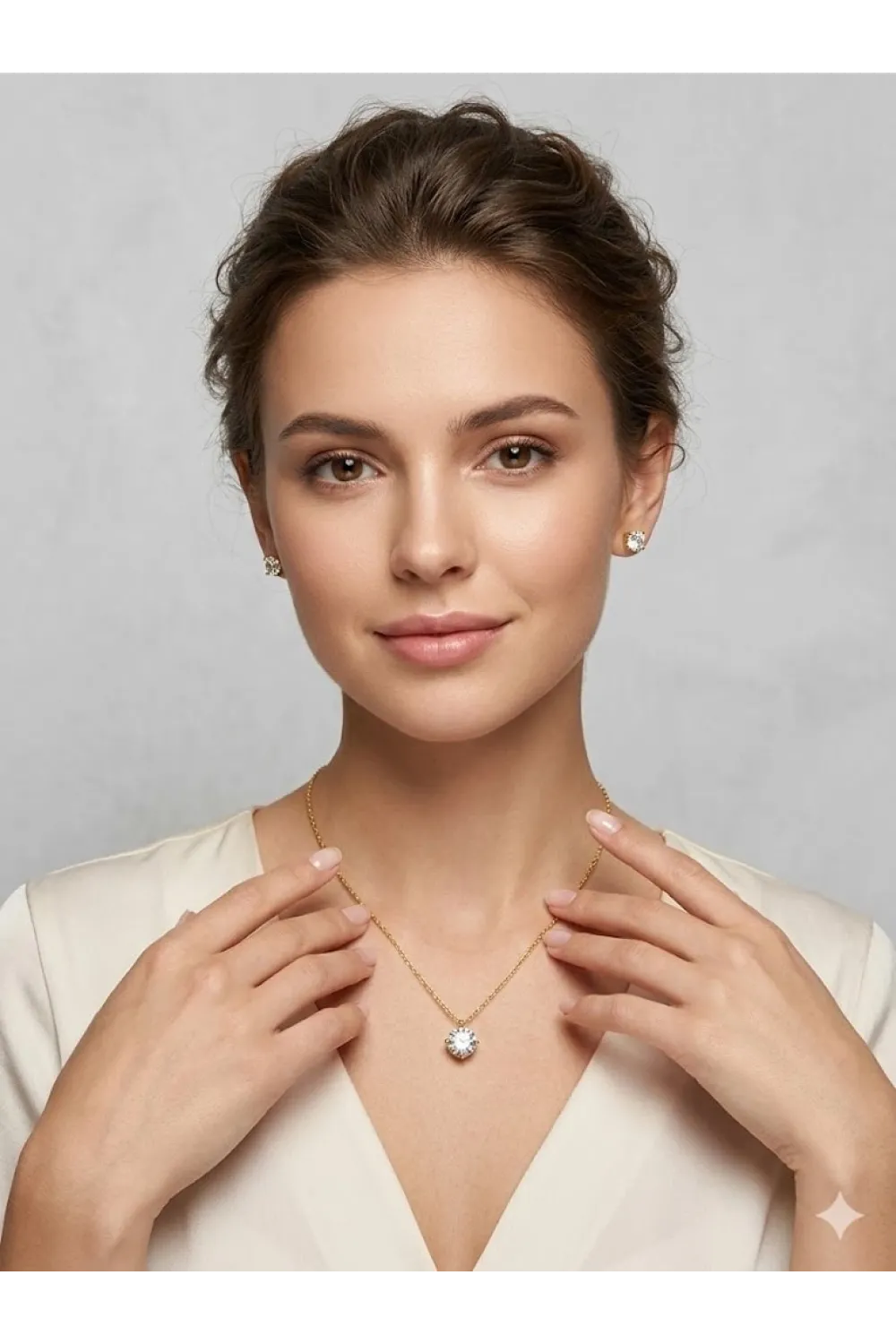 Yuvarlak Tek Taş Detaylı Set - Set0023