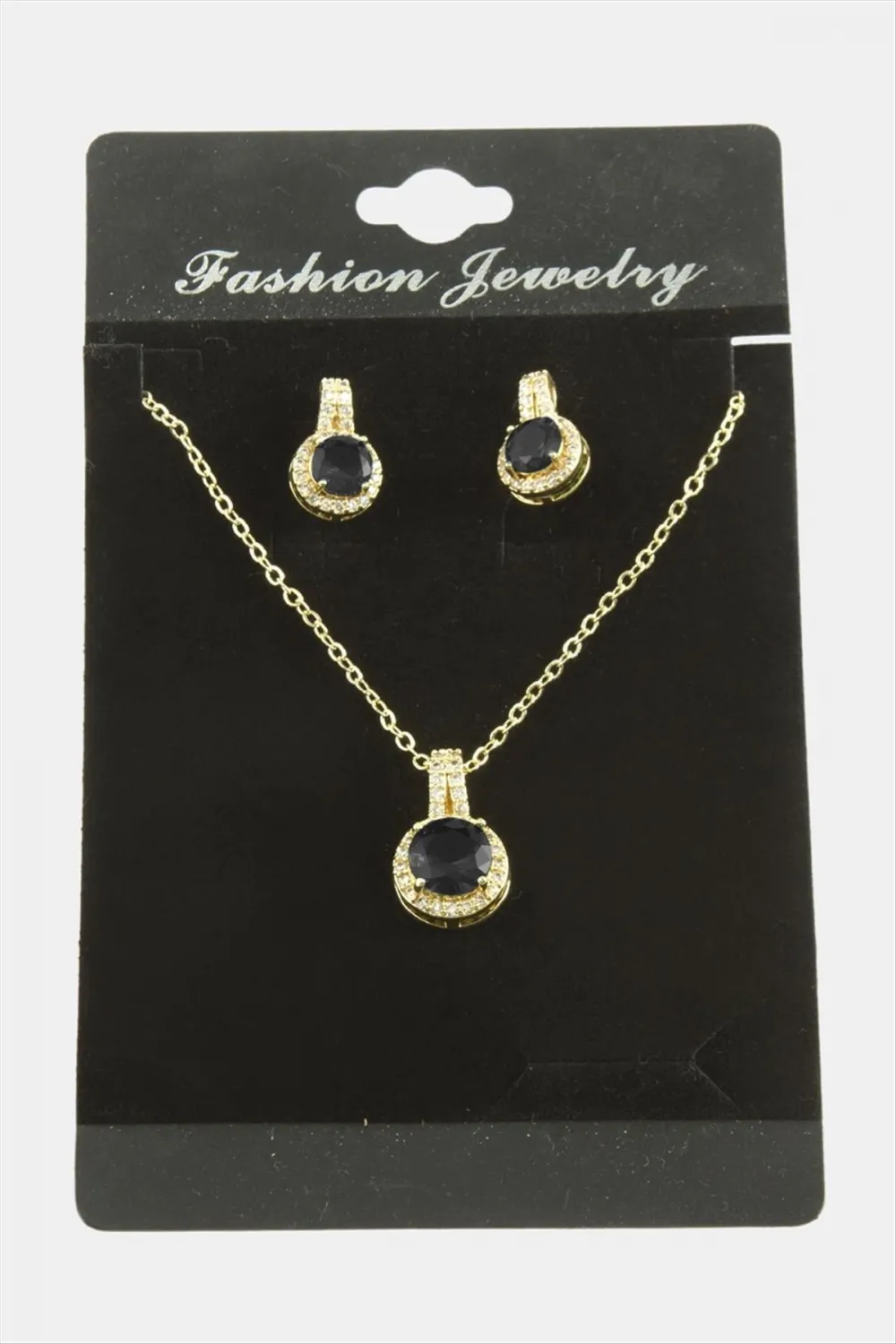 Yuvarlak Zirkon Taşlı Set Kolye