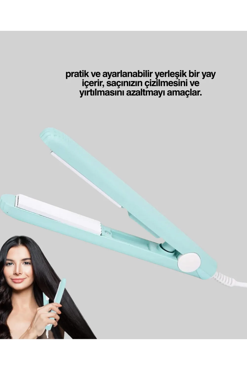 Yüzer Plakalı Kompakt Bukle Maşası – Elastik Tutuculu, Saç Dostu Profesyonel Tasarım