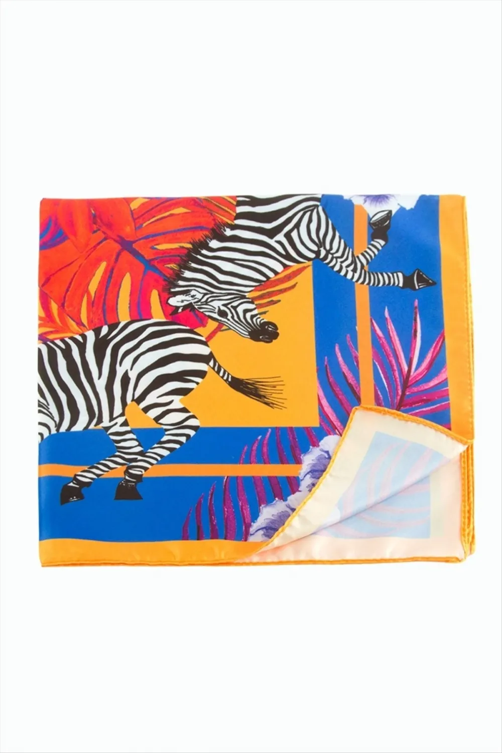 Zebra Desenli Zr Şifon Fular 50*50 cm