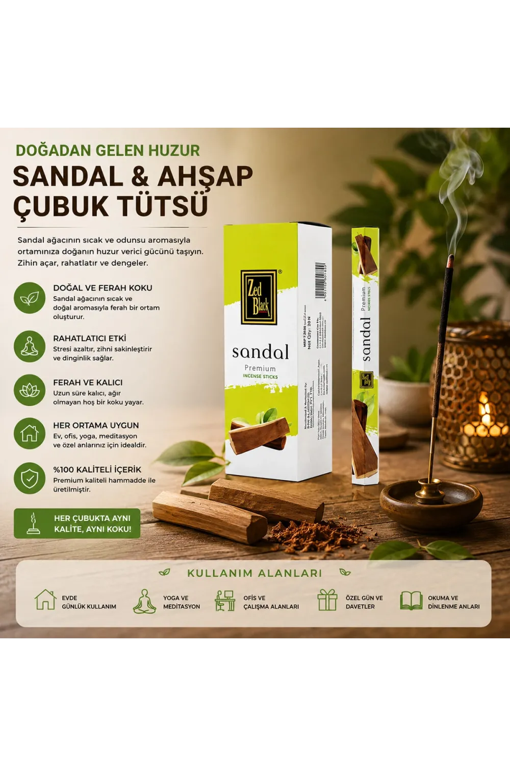 Zed Black Sandal Çubuk Tütsü IEGXUCL