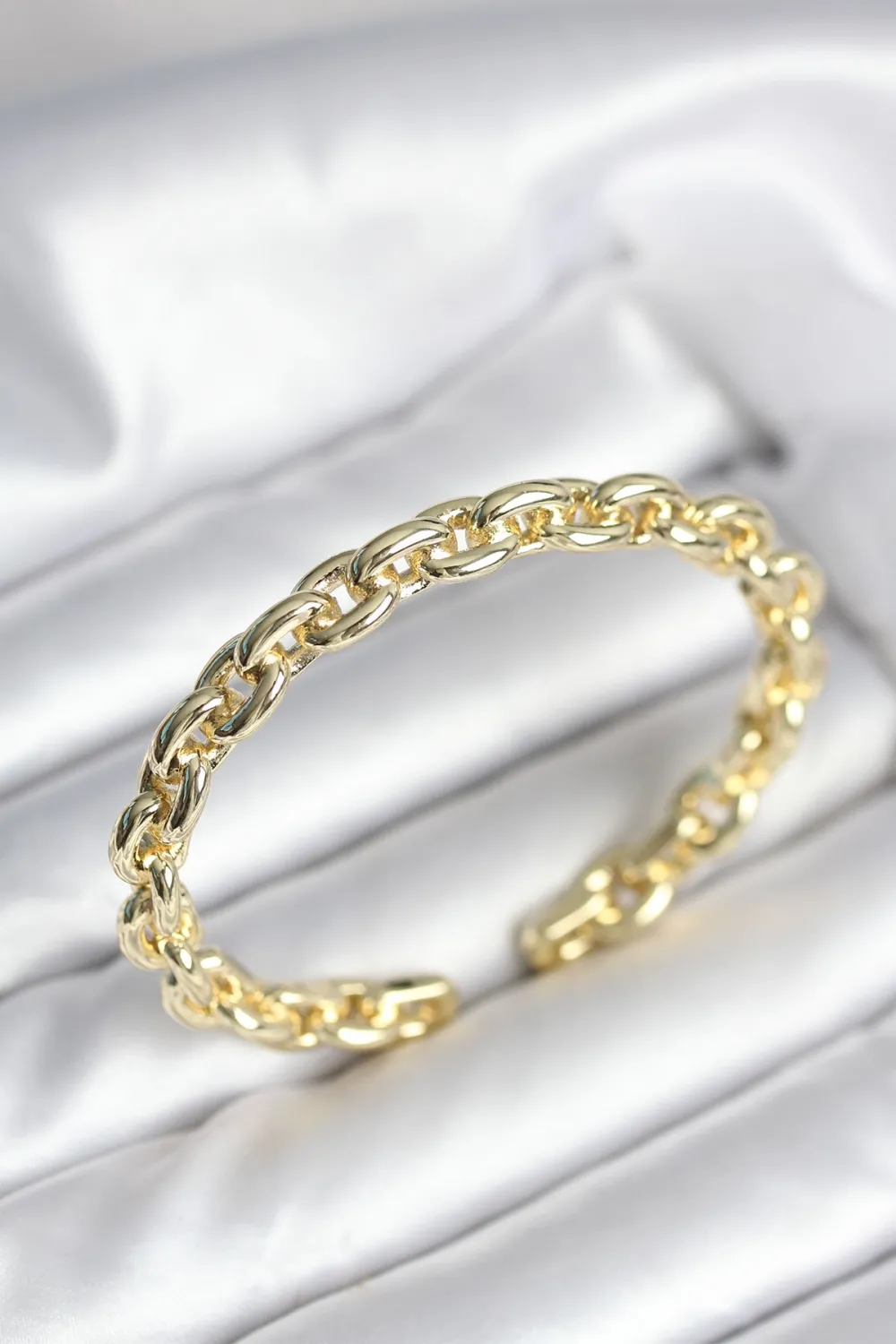 ietaks™ Zincir Model Gold Renk Pirinç Kadın Bileklik
