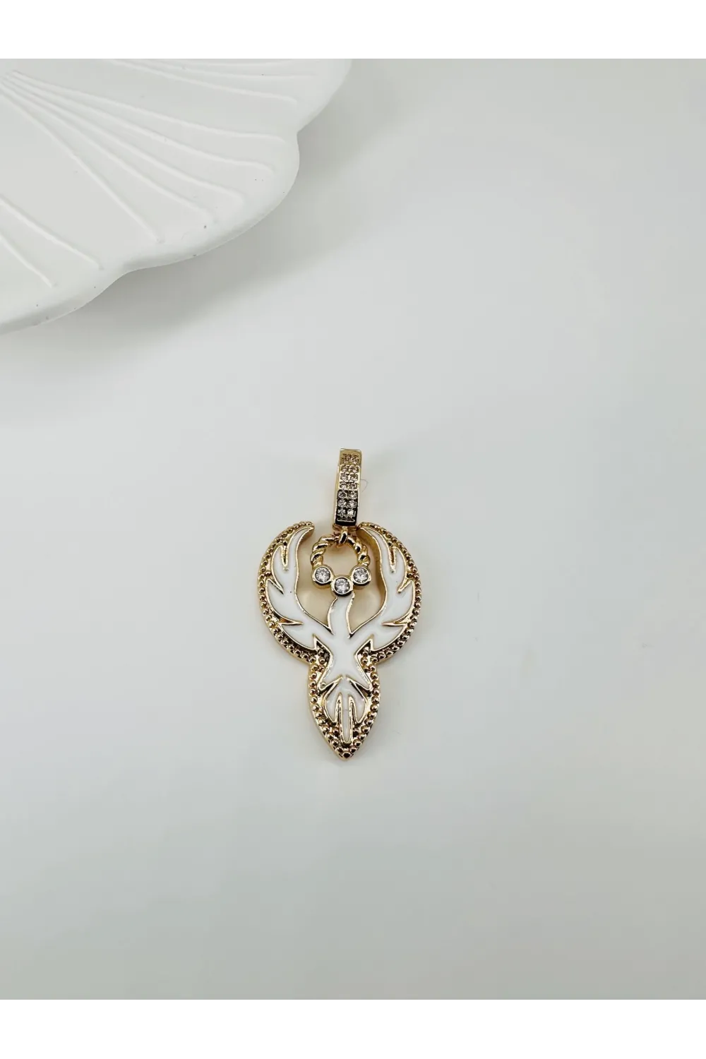Zirkon- Mine Taşlı Pirinç Charmlar - Charm0014