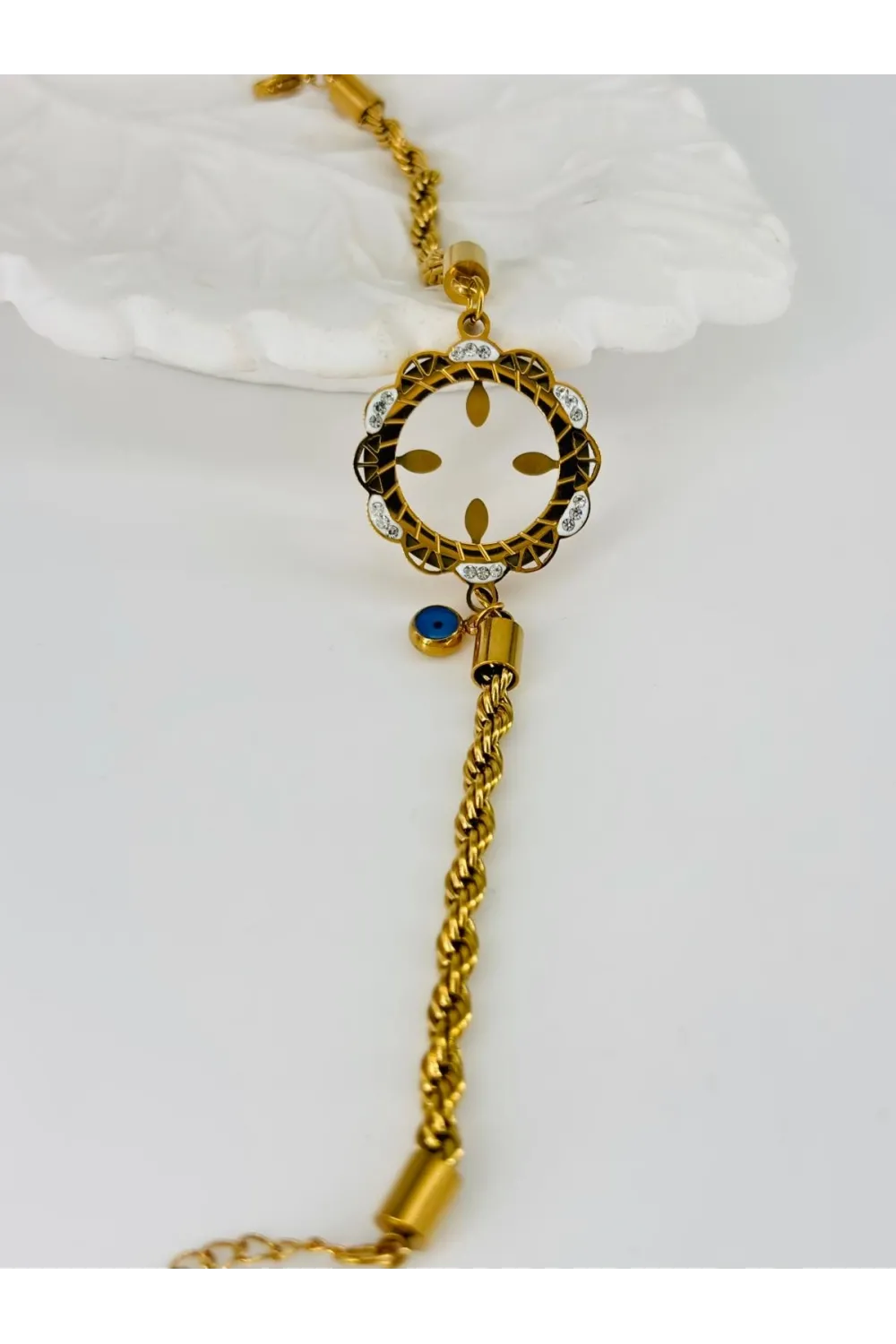 Zirkon  Taşlı Çelik Çelik Bileklikler 17+ 4 Cm  - Kbl0364