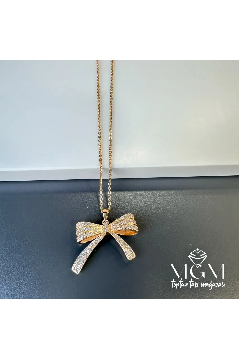Zirkon Taşlı Fiyonk Kolye - Kl0019