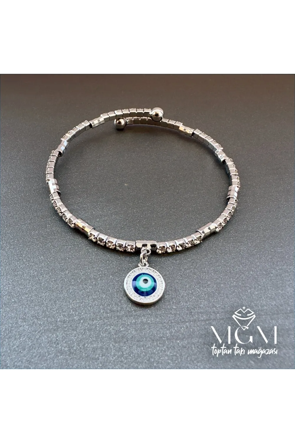 Zirkon Taşlı Nazar Boncuğu Bileklik - Kbl0027