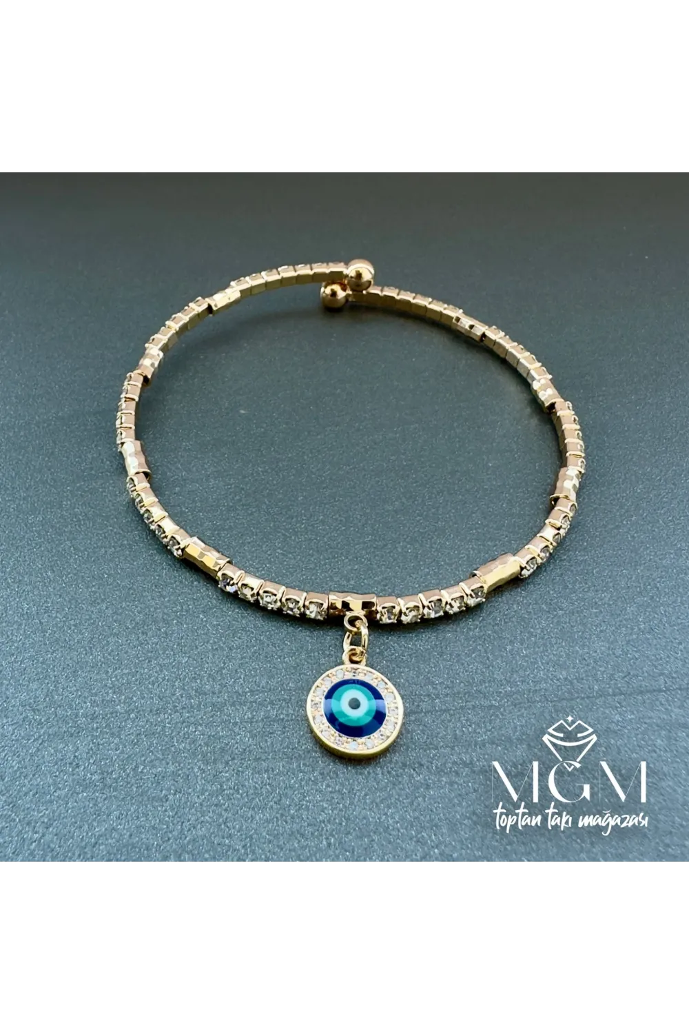 Zirkon Taşlı Nazar Boncuklu Bileklik - Kbl0009