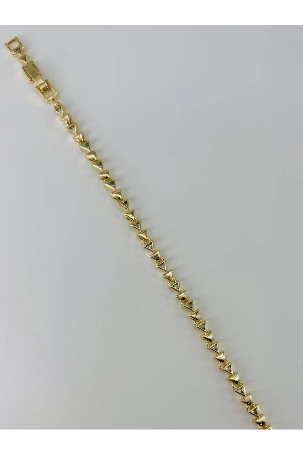    Zirkon Taşlı Pirinç Bileklikler 17+2 Cm  - Kbl0381