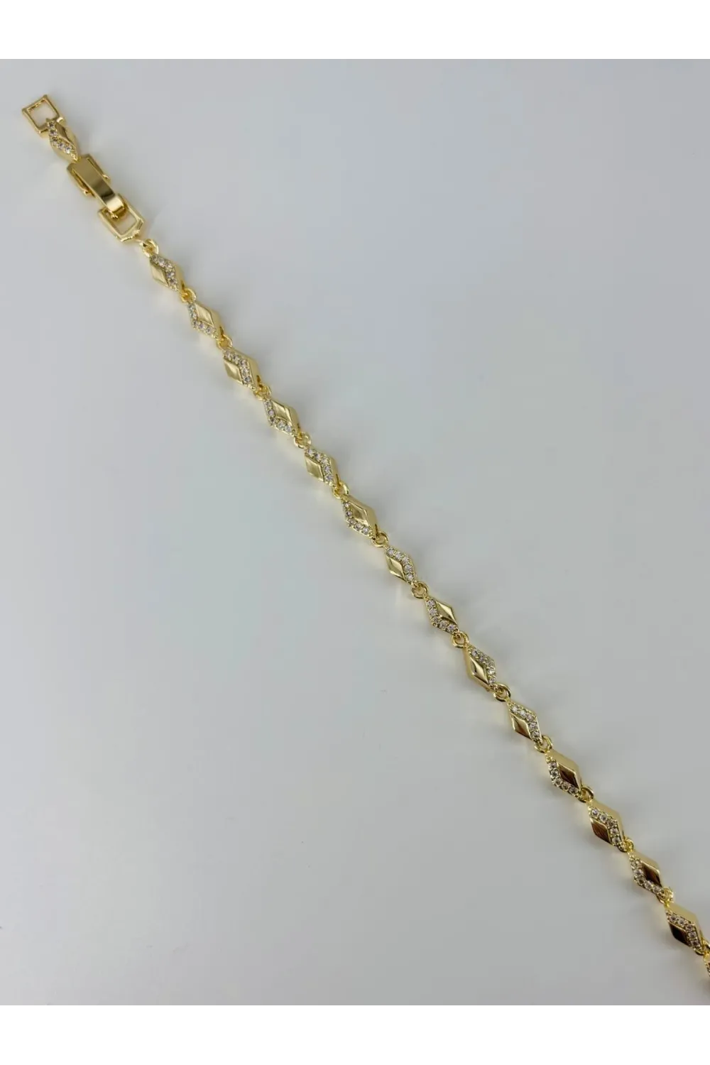    Zirkon Taşlı Pirinç Bileklikler 17+2 Cm  - Kbl0384