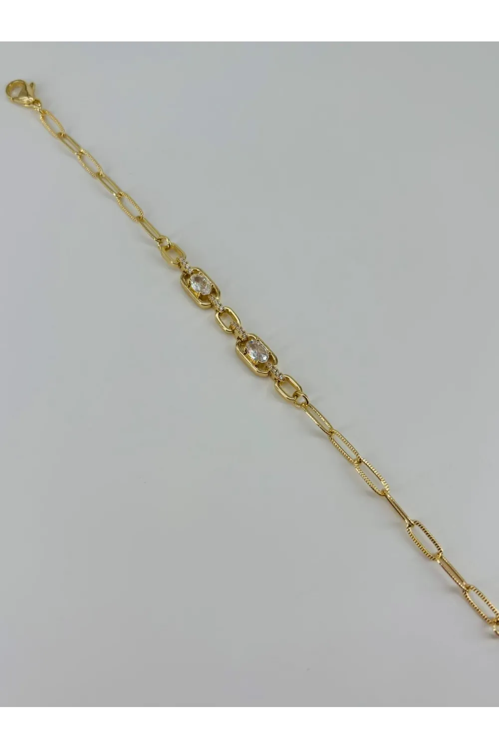    Zirkon Taşlı Pirinç Bileklikler 17+4 Cm  - Kbl0366