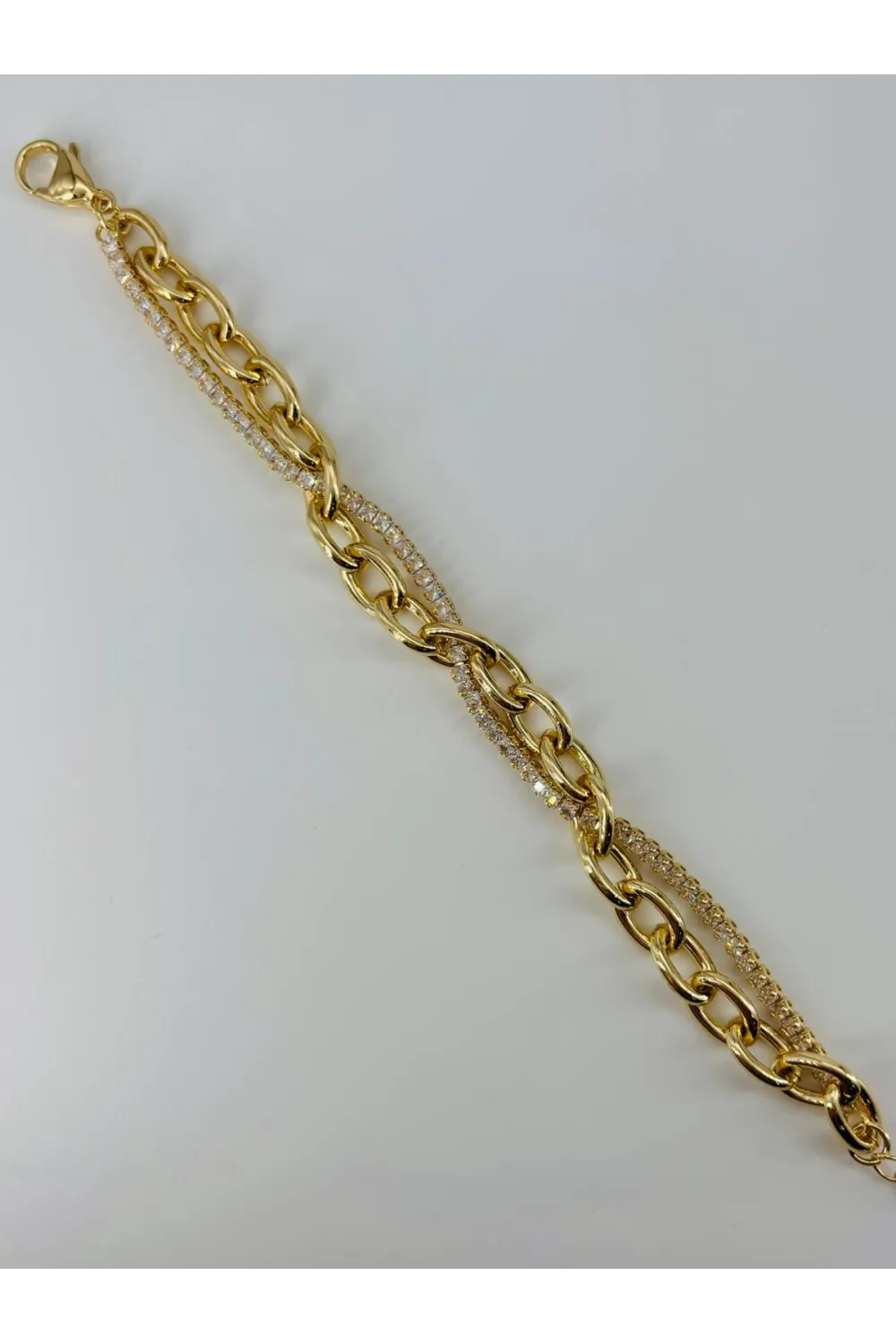    Zirkon Taşlı Pirinç Bileklikler 17+4 Cm  - Kbl0376
