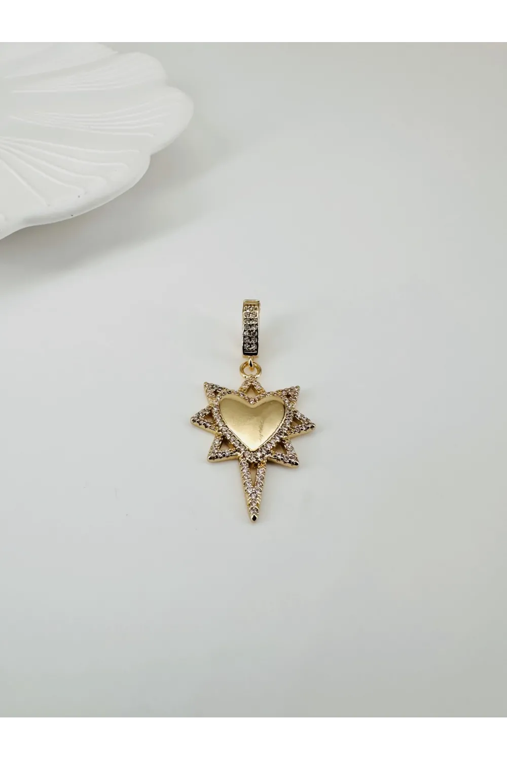 Zirkon Taşlı Pirinç Charmlar - Charm0019