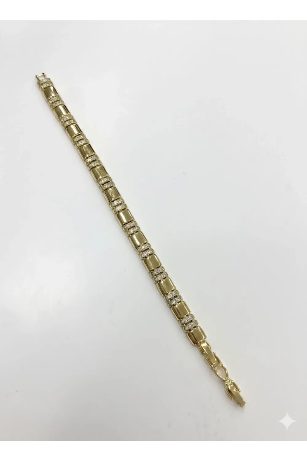    Zirkon Taşlı Pirinç Cm Bileklik 17+2 Cm  - Kbl0401