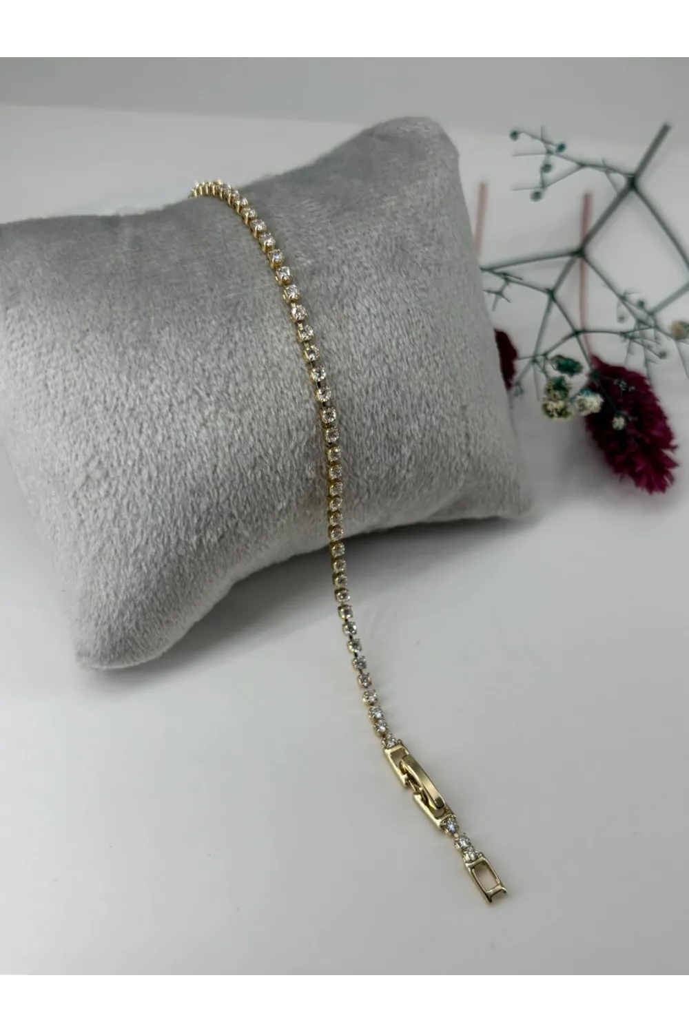    Zirkon Taşlı Pirinç Zirkon Bileklikler 17+2 Cm  - IEG0305
