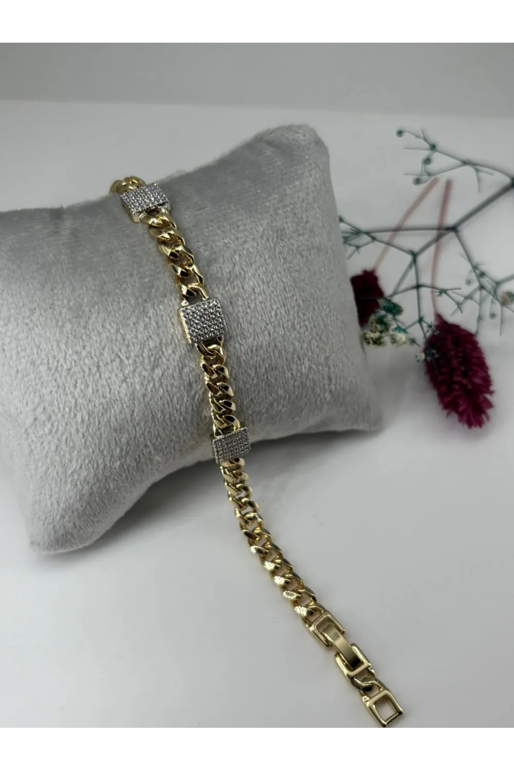    Zirkon Taşlı Pirinç Zirkon Bileklikler 17+2 Cm  - IEG0330