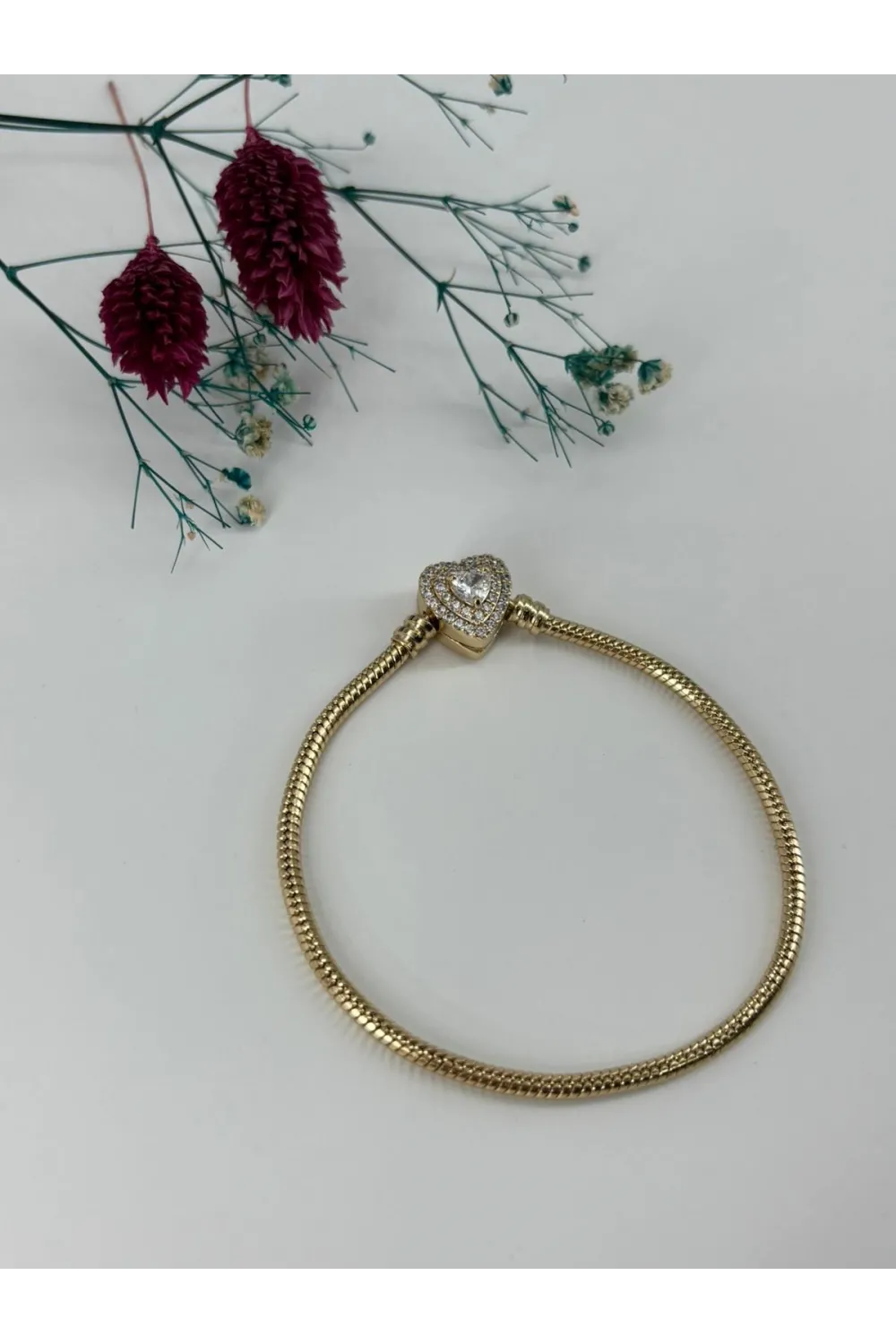    Zirkon Taşlı Pirinç Zirkon Bileklikler 19 Cm  - IEG0300
