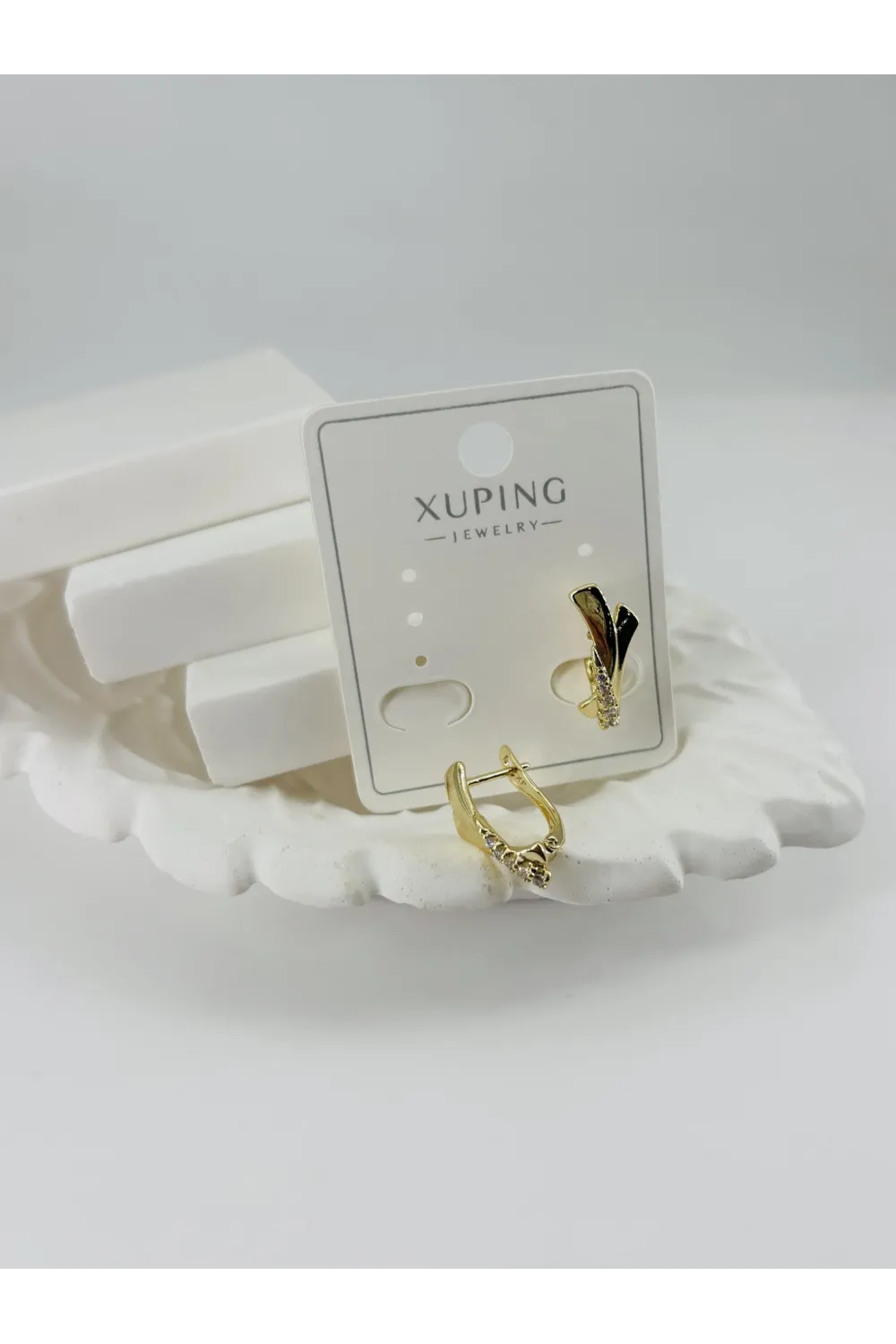 Zirkon Taşlı Pirinç Zirkon Küpe - Kp00310