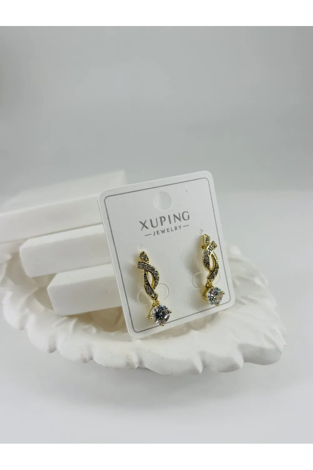 Zirkon Taşlı Pirinç Zirkon Küpe - Kp00322