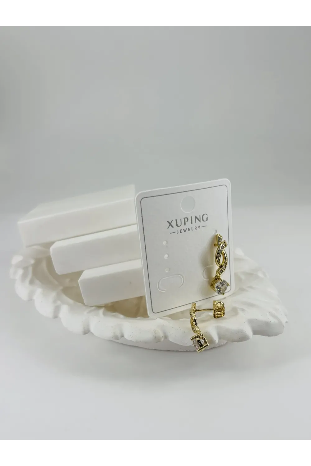 Zirkon Taşlı Pirinç Zirkon Küpe - Kp00322