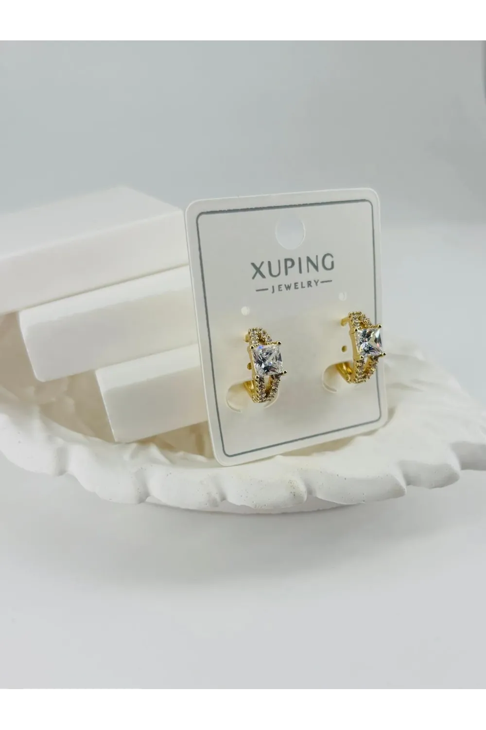Zirkon Taşlı Pirinç Zirkon Küpe - Kp00332