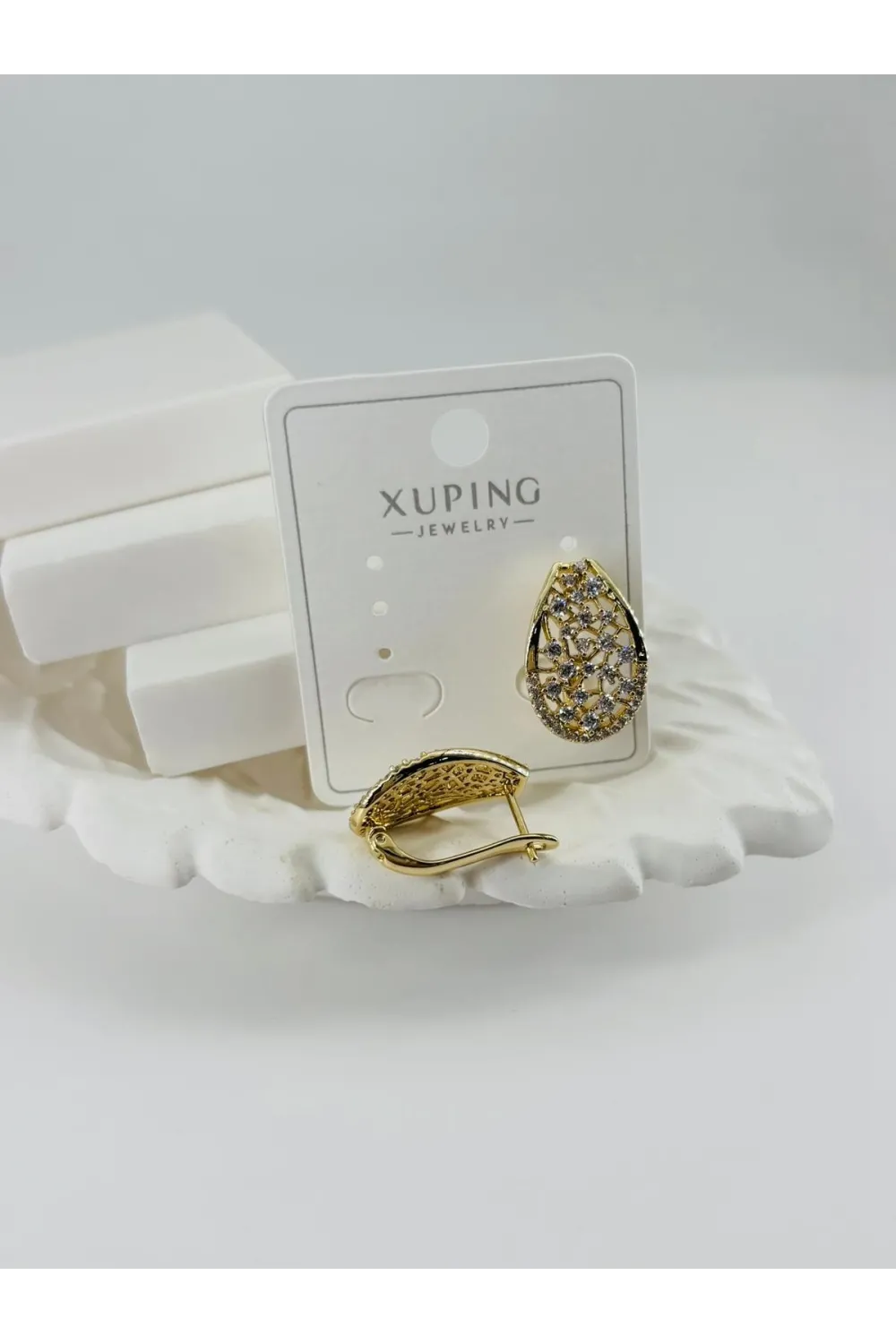 Zirkon Taşlı Pirinç Zirkon Küpe - Kp00340
