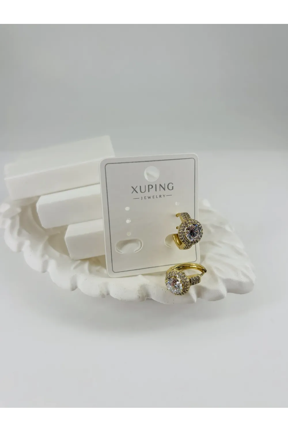 Zirkon Taşlı Pirinç Zirkon Küpe - Kp00351