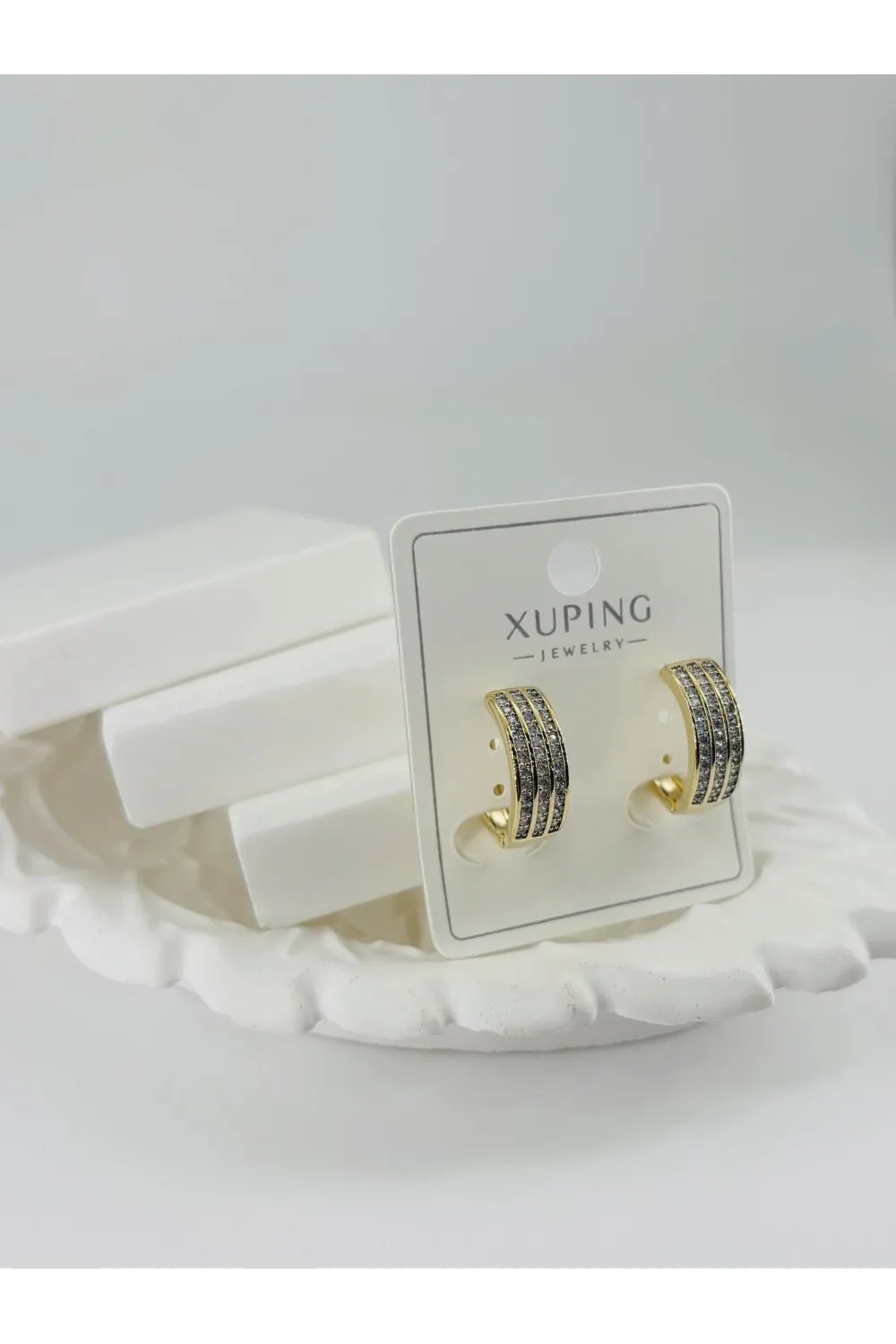 Zirkon Taşlı Pirinç Zirkon Küpe - Kp00353