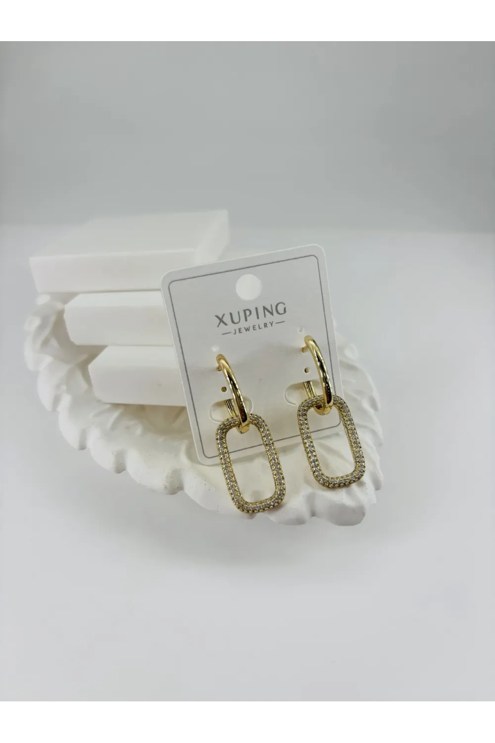 Zirkon Taşlı Pirinç Zirkon Küpe - Kp00355
