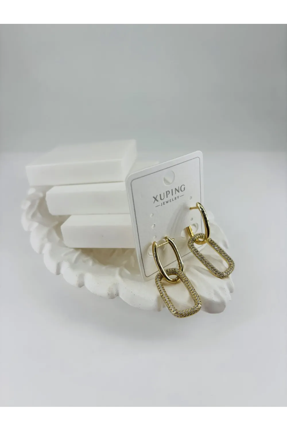 Zirkon Taşlı Pirinç Zirkon Küpe - Kp00355