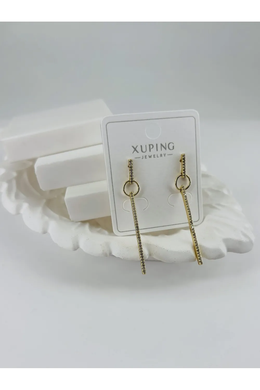 Zirkon Taşlı Pirinç Zirkon Küpe - Kp00363