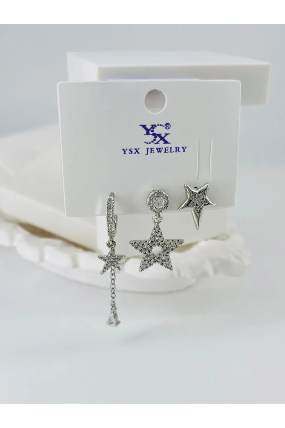 Zirkon Taşlı Üçlü Kombin Küpe - Kp00064