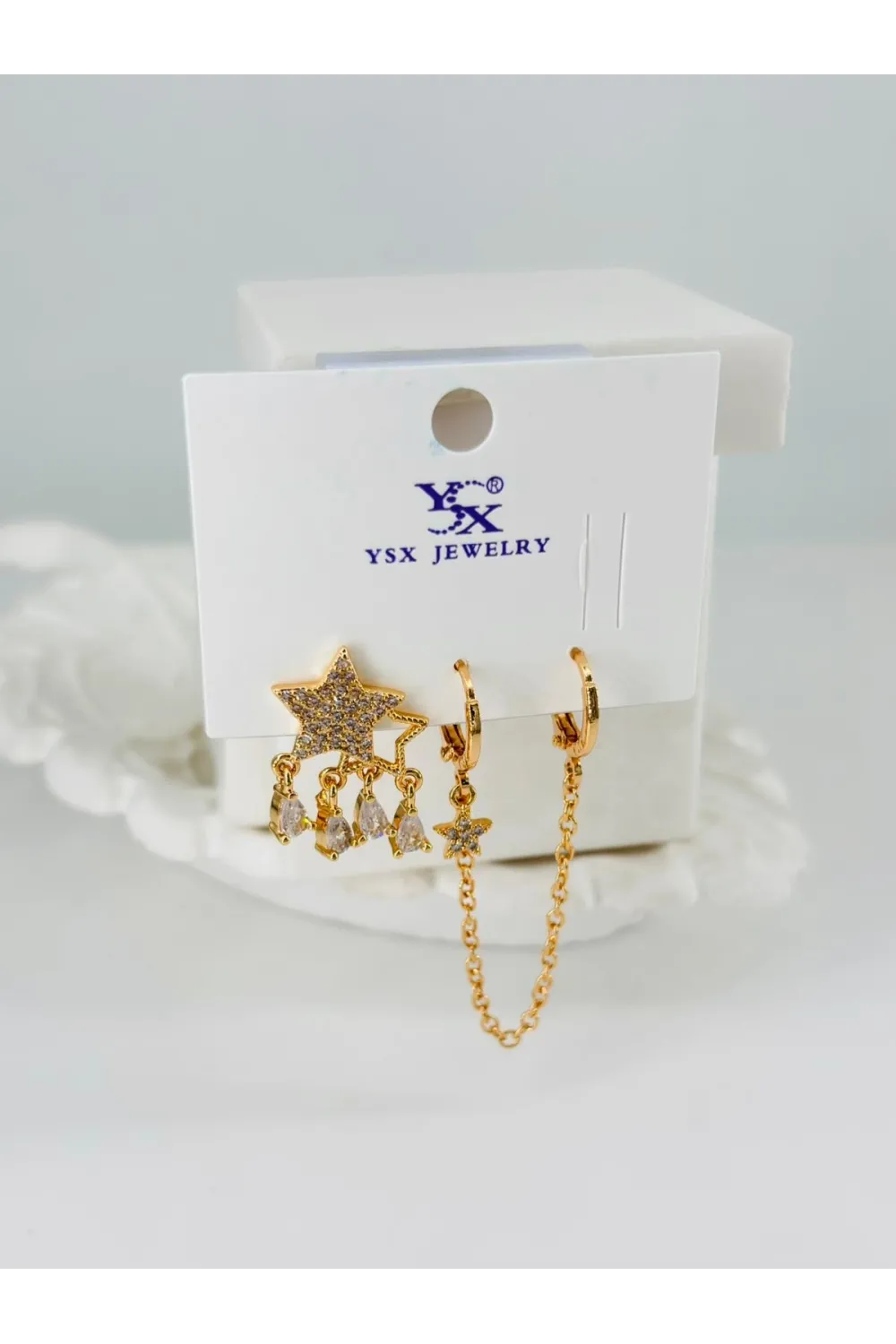Zirkon Taşlı Üçlü Kombin Küpe - Kp00366