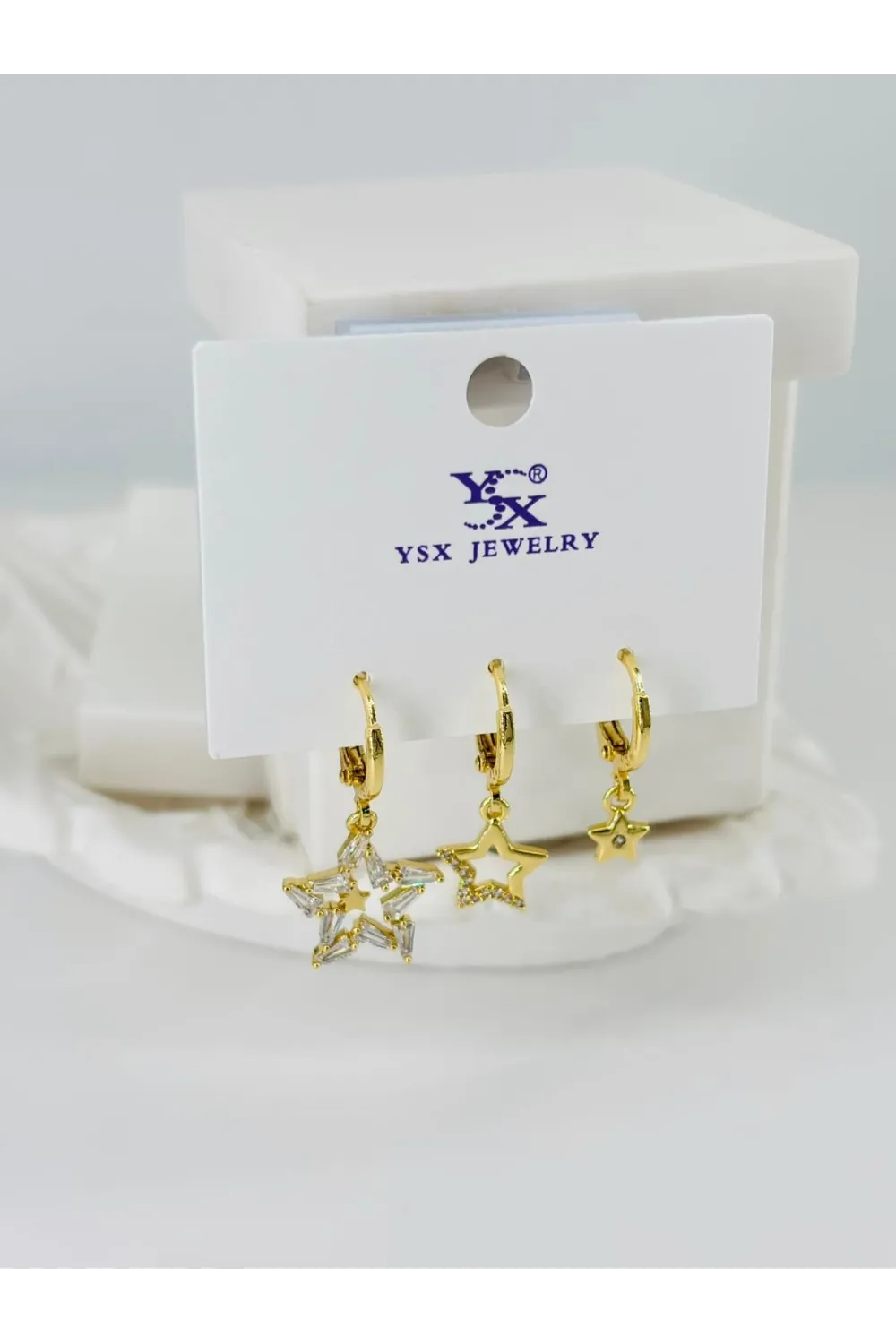 Zirkon Taşlı Üçlü Kombin Küpe - Kp00389