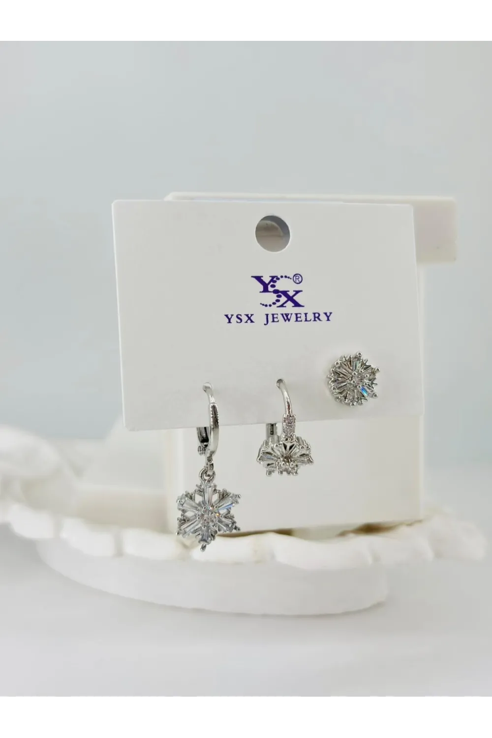 Zirkon Taşlı Üçlü Kombin Küpe - Kp00399