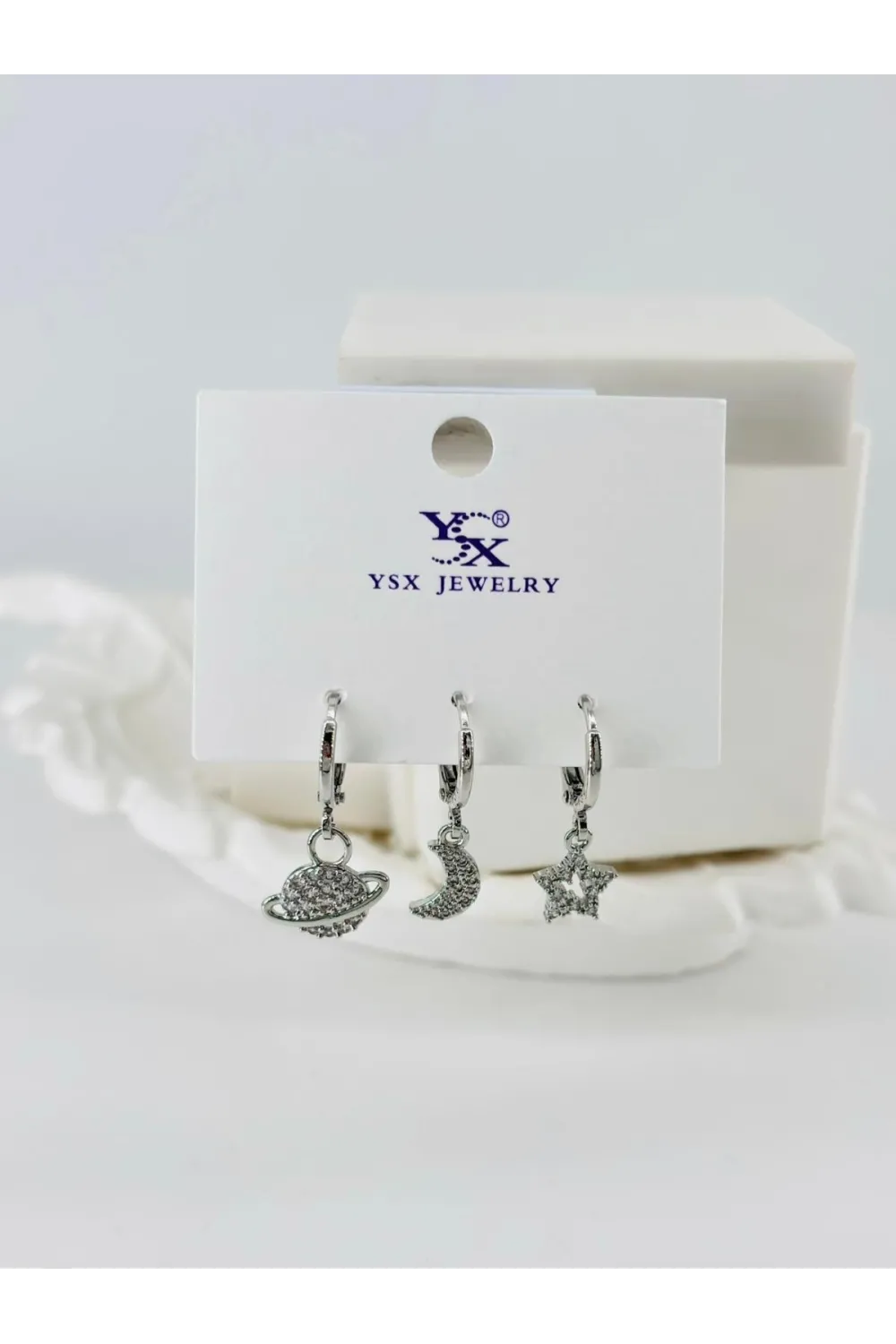 Zirkon Taşlı Üçlü Kombin Küpe - Kp00411