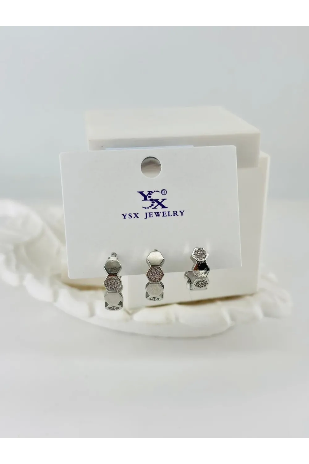 Zirkon Taşlı Üçlü Kombin Küpe - Kp00415