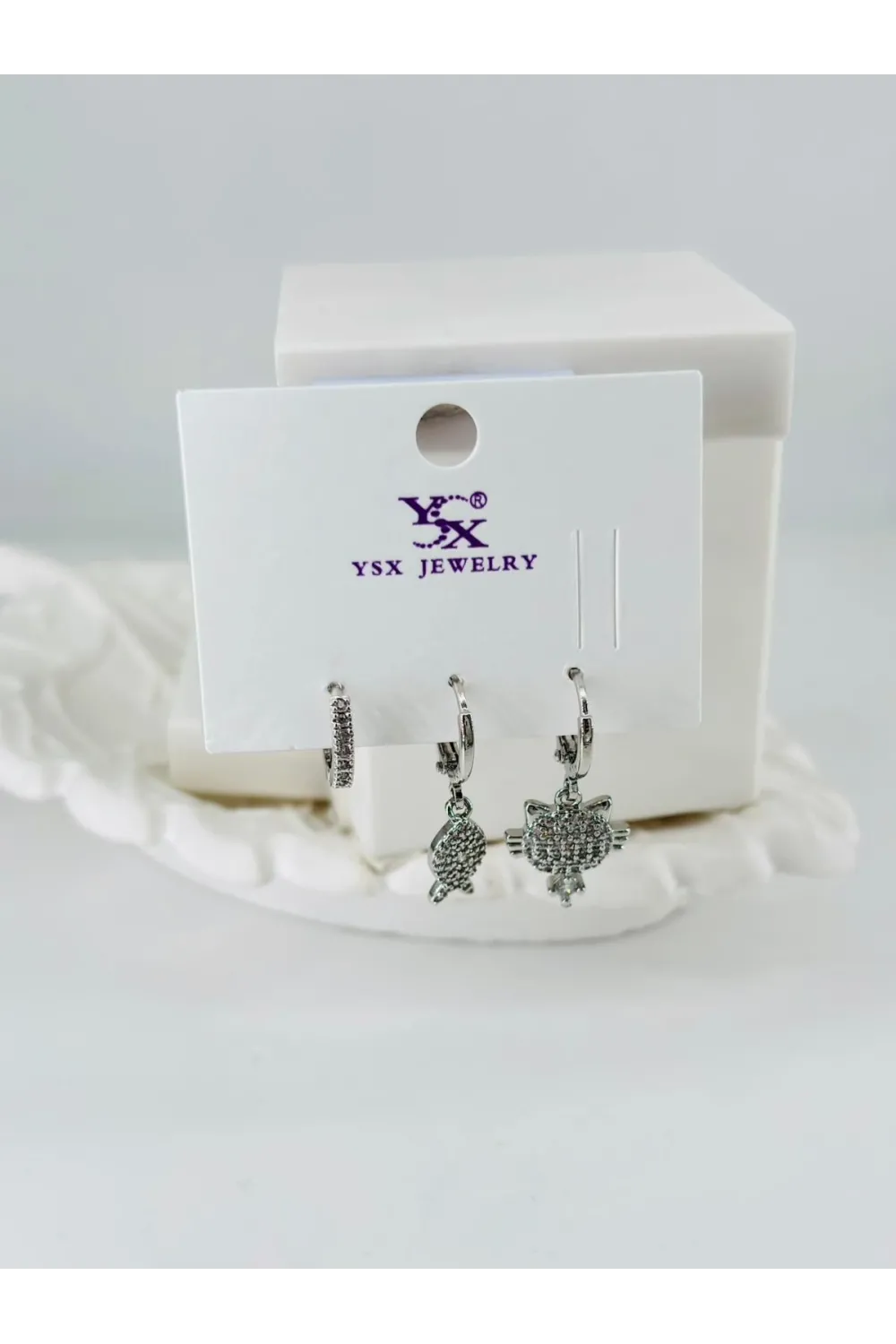 Zirkon Taşlı Üçlü Kombin Küpe - Kp00431