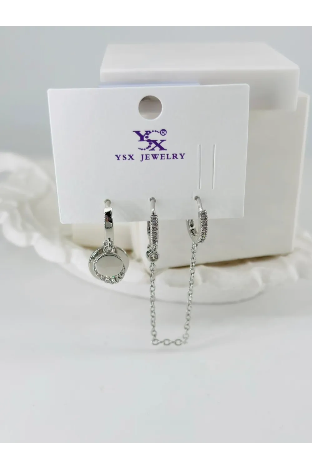 Zirkon Taşlı Üçlü Kombin Küpe - Kp00432