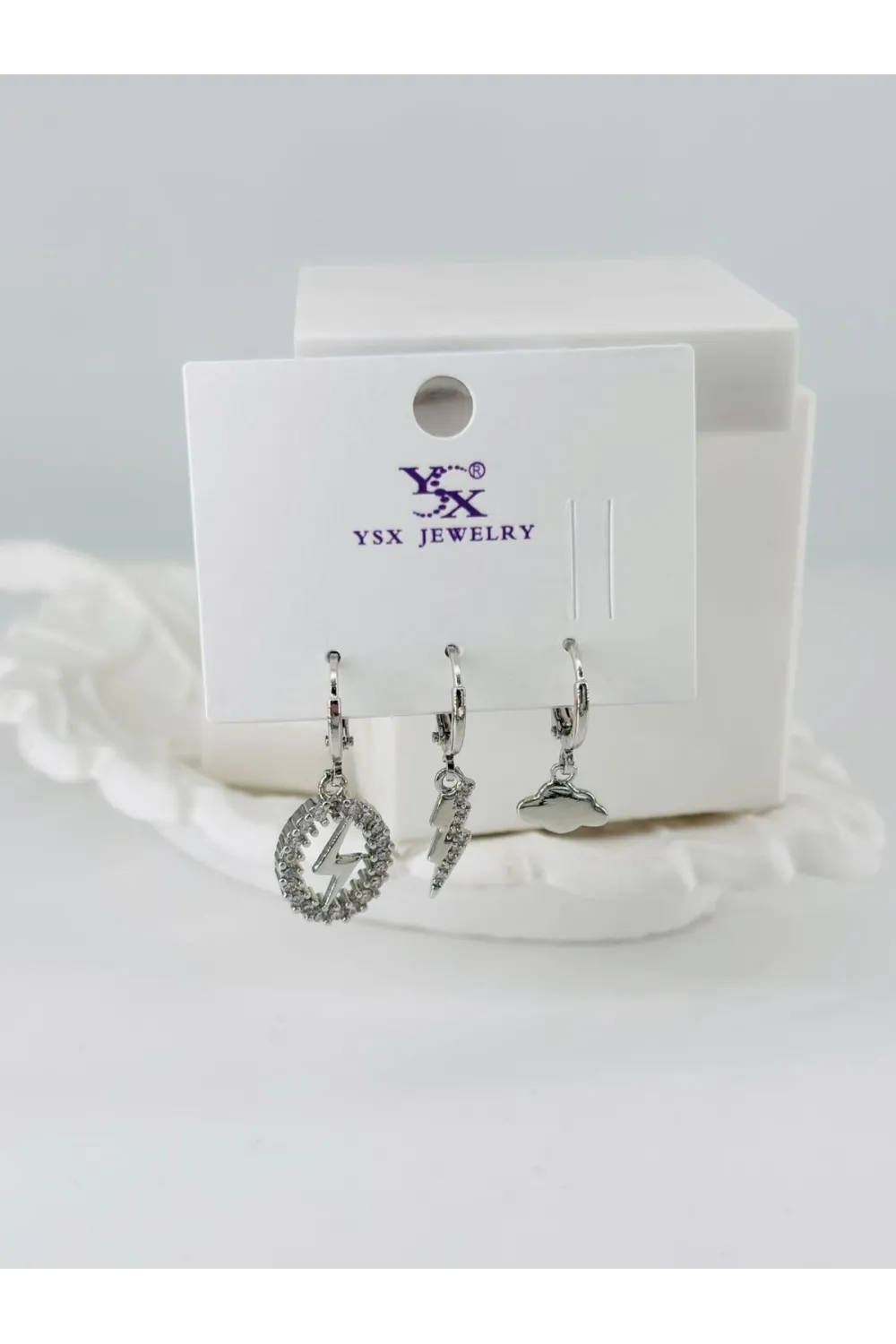 Zirkon Taşlı Üçlü Kombin Küpe - Kp00437