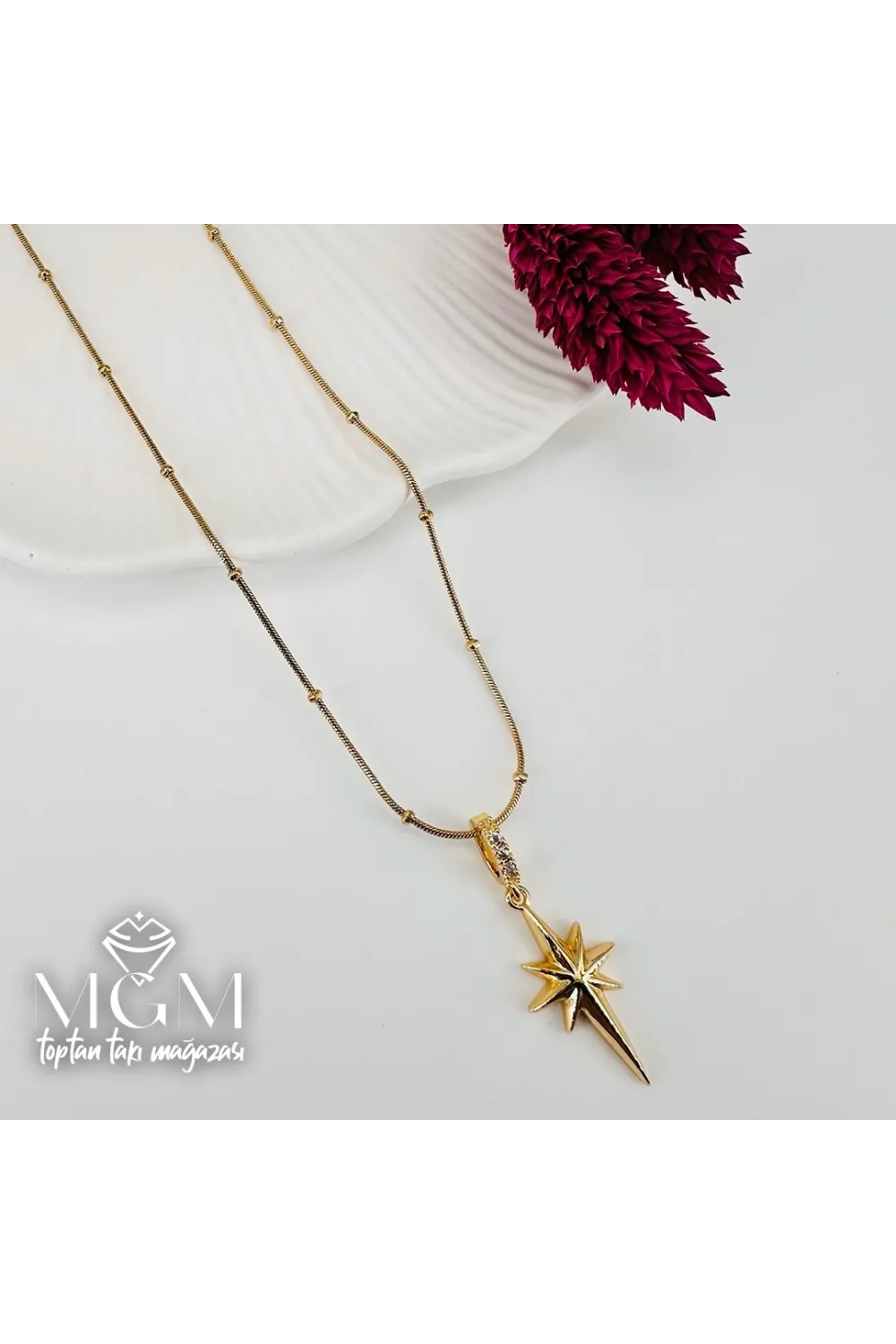 Zirkon Taşlı Zincir : Çelik Çelik Kolye 40+5 Cm - Kl0239