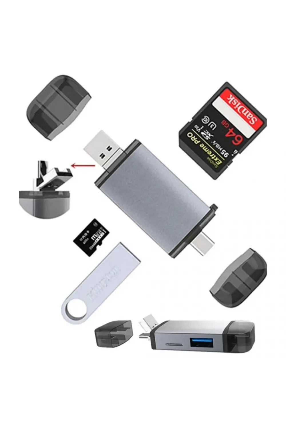 ZR428 T993A Type-C 3 İn 1 Card Reader