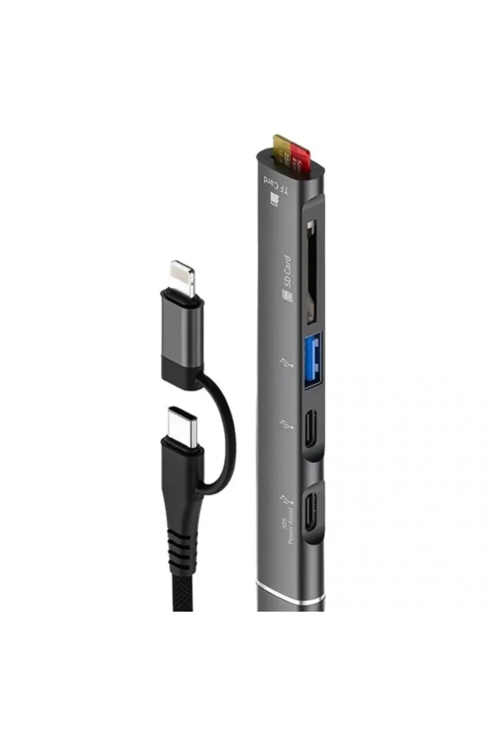 ZR563 Lightning Type-C 5 İn 1 Usb Hub Card Reader