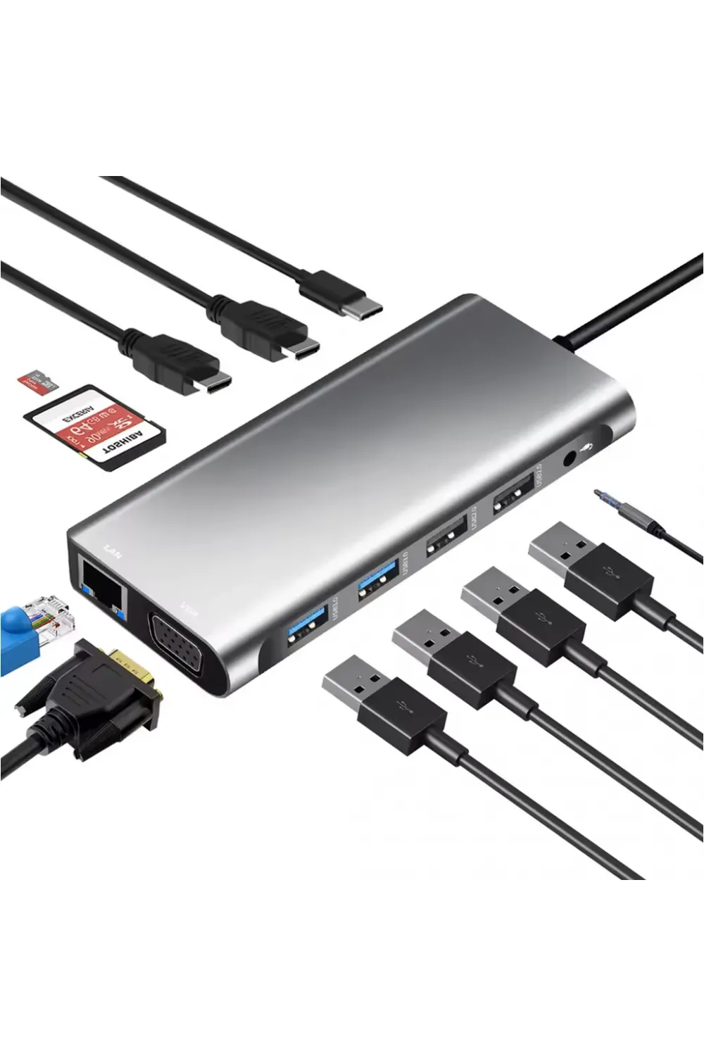 ZR610 Type-C 12 İn 1 Çift Hdmı