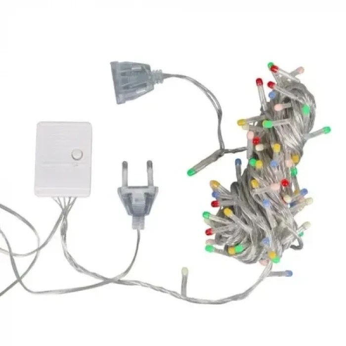 10m 100 LED Damla Uçlu Mavi Işık Şeffaf Kablo