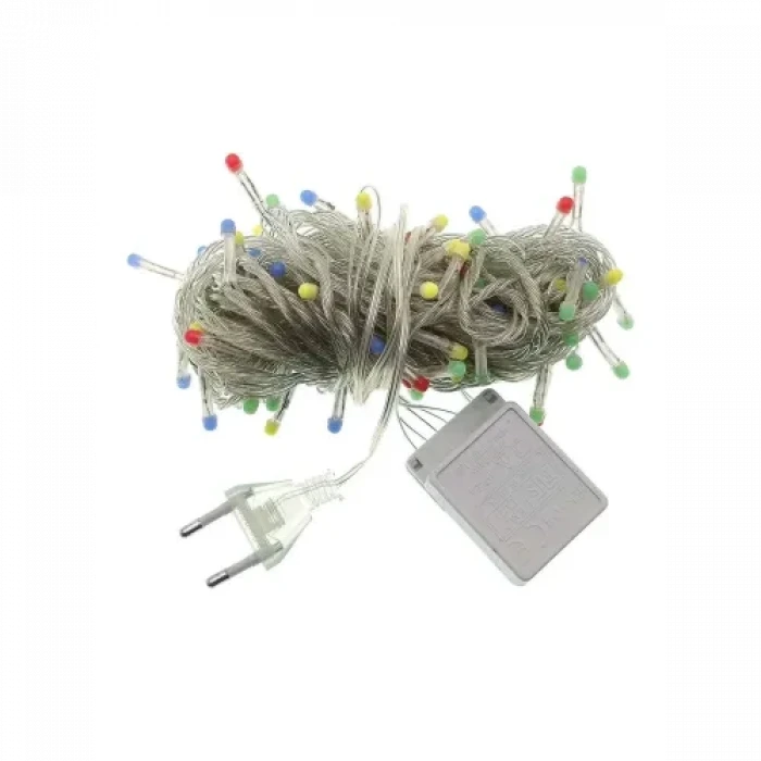 10m 100 LED Damla Uçlu Mavi Işık Şeffaf Kablo