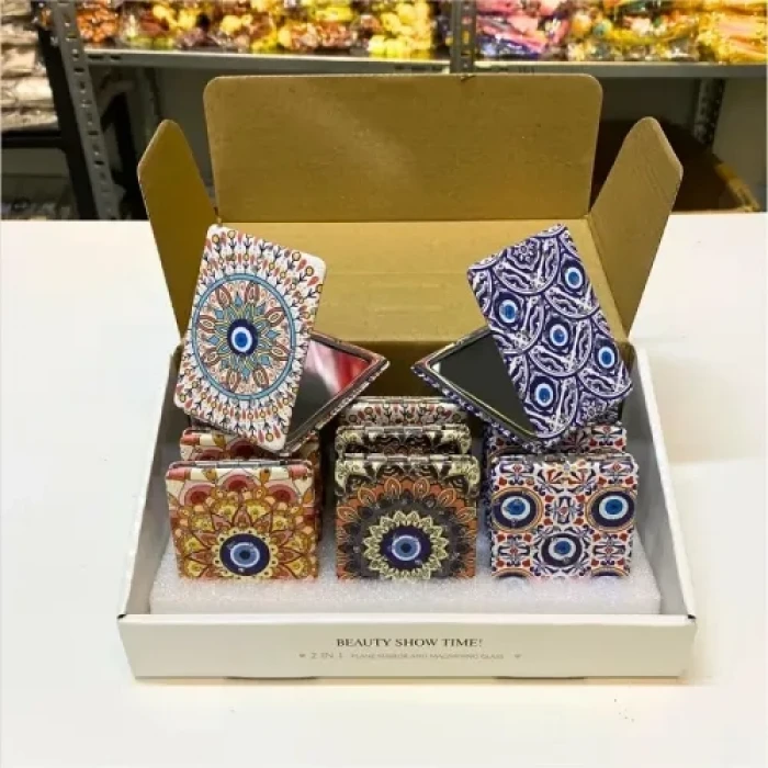 12 Adet Büyüteçli Dikdörtgen Cep Aynası