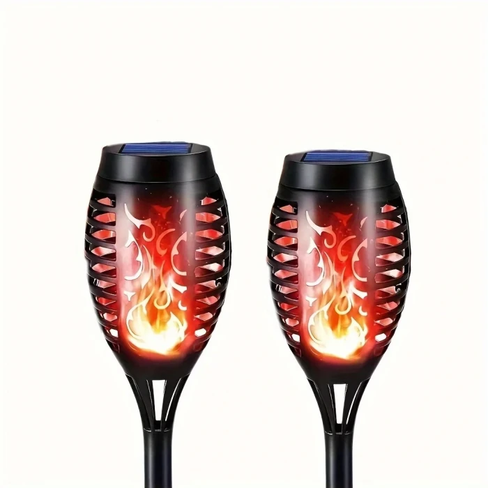 12 Ledli Alevli Solar Bahçe Aydınlatma