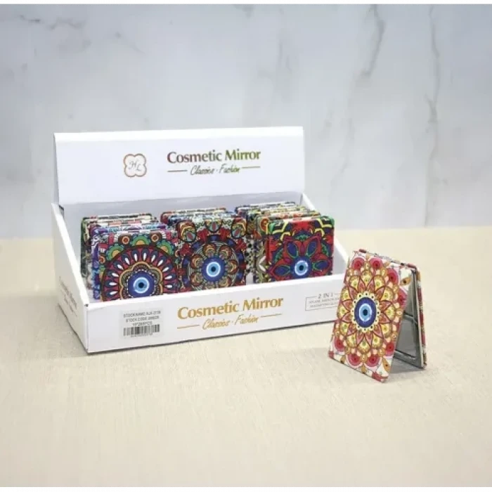 12li Büyüteçli Dikdörtgen Cep Aynası Seti