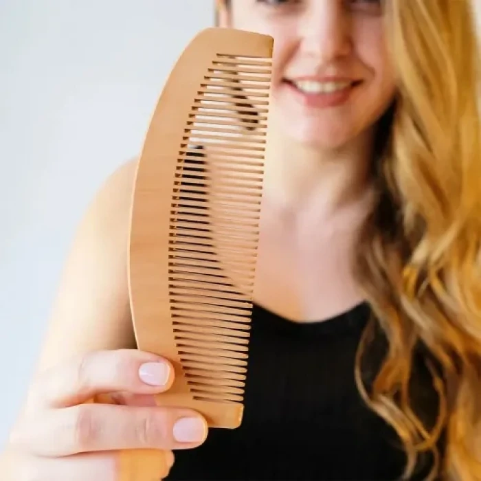 12li Oval Dar Dişli Ahşap Tarak Seti